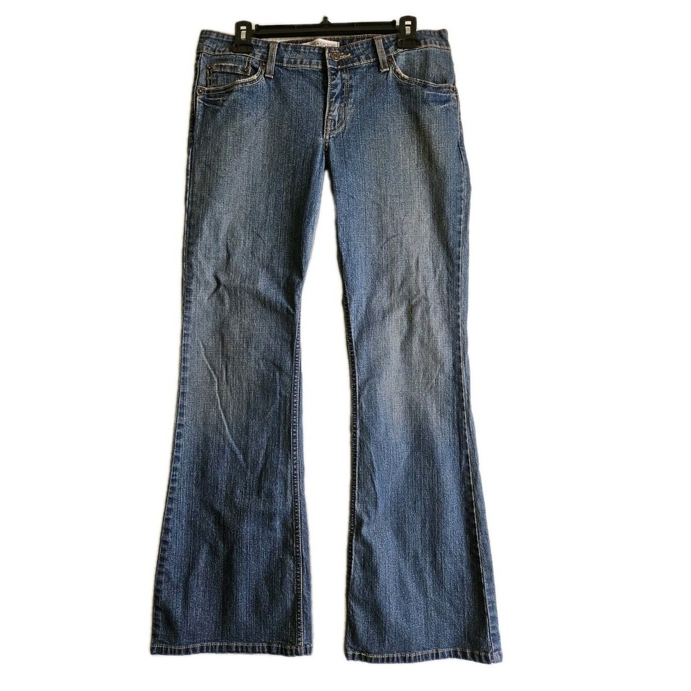 Levi Strauss Signature Jeans Juniors 11 Blue Low Slim Flare Medium Wash Stretch